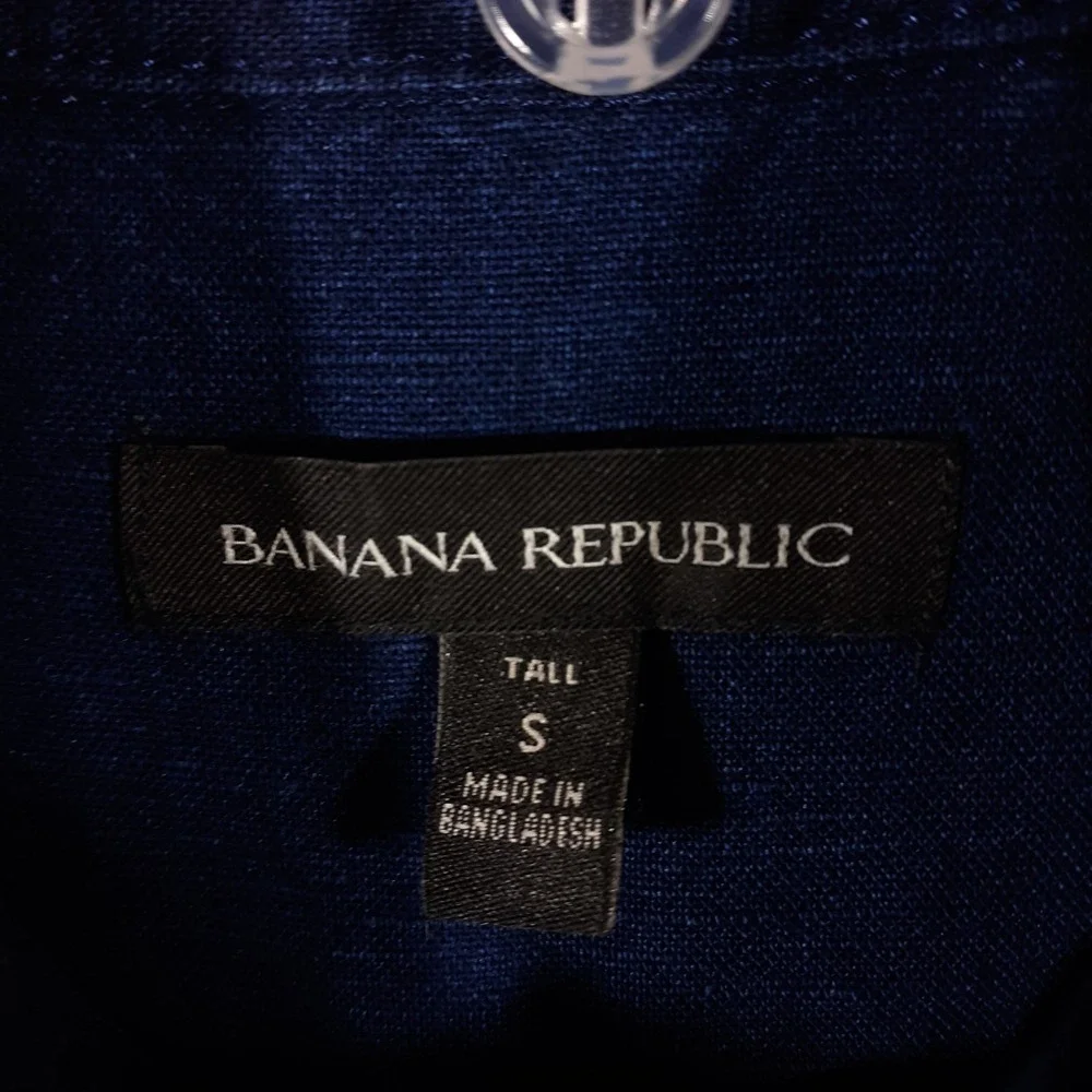 Banana Republic Linen Blend Jumpsuit Size S Tall Indigo Utility One Piece Safari